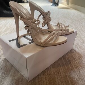 SCHUTZ Cream Strappy Stiletto Heels